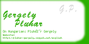 gergely pluhar business card